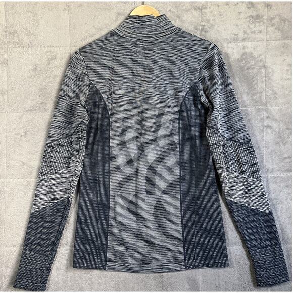 Athleta 1/2 Zip Shirt Womens XL Slim Fit Gray Run Wild Stretch Thumb Loops Layer - Picture 4 of 8